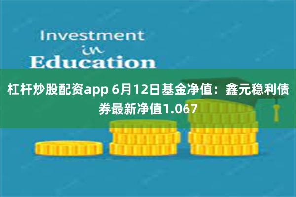 杠杆炒股配资app 6月12日基金净值：鑫元稳利债券最新净值1.067