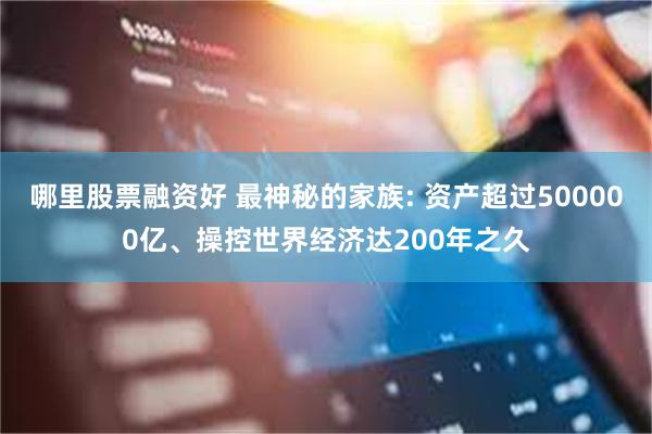 哪里股票融资好 最神秘的家族: 资产超过500000亿、操控世界经济达200年之久