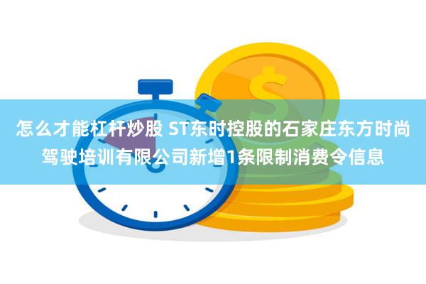 怎么才能杠杆炒股 ST东时控股的石家庄东方时尚驾驶培训有限公司新增1条限制消费令信息