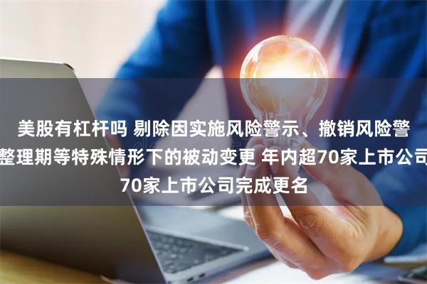 美股有杠杆吗 剔除因实施风险警示、撤销风险警示及退市整理期等特殊情形下的被动变更 年内超70家上市公司完成更名