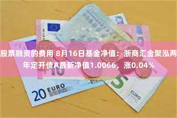 股票融资的费用 8月16日基金净值：浙商汇金聚泓两年定开债A最新净值1.0066，涨0.04%