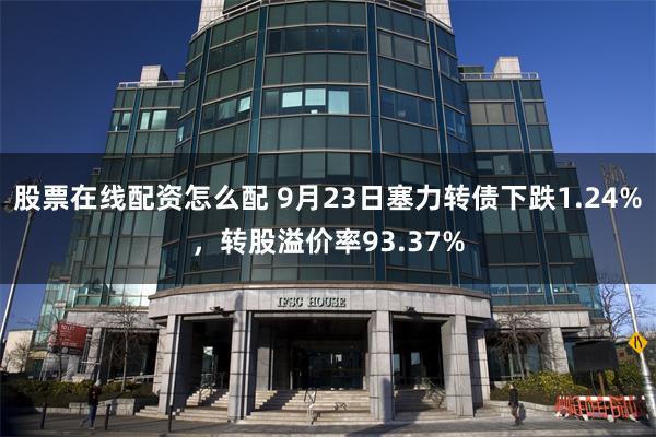 股票在线配资怎么配 9月23日塞力转债下跌1.24%，转股溢价率93.37%